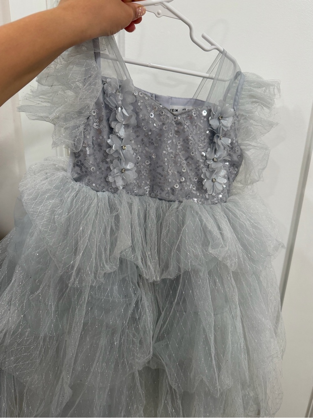 SHEIN Silver Sparkle Tulle Princess Costume Dress